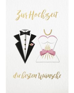 Faltkarte 'Zur Hochzeit die besten Wünsche'