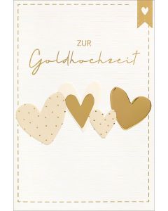 Faltkarte Goldene Hochzeit/Herzen