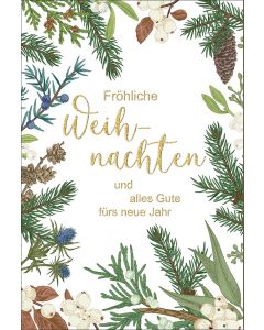 Faltkarte 'Fröhliche Weihnachten und alles Gute fürs neue Jahr'