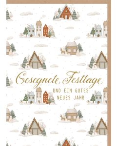 Faltkarte 'Gesegnete Festtage und ein gutes neues Jahr' 1x