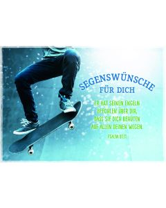 Faltkarte Einsegnung /Skateboardsprung
