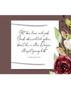 Postkarte 'Gott aber kann euch jede Gnade überreichlich gebe