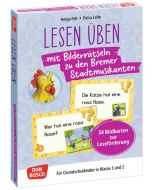 Lesen üben mit Bilderrätseln zu den Bremer Stadtmusikanten. 34 Bildkarten zur Leseförderung