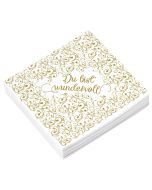 Servietten 'Du bist wundervoll - Gold-Edition' 20er Pack